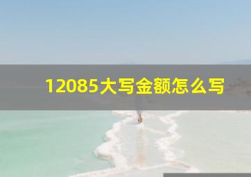 12085大写金额怎么写