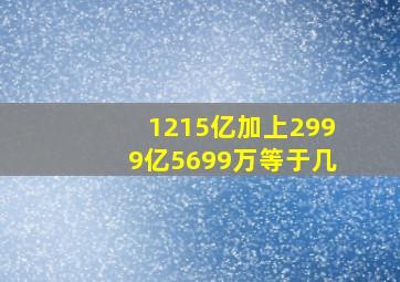 1215亿加上2999亿5699万等于几