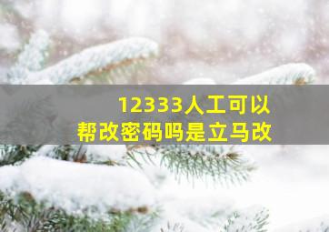 12333人工可以帮改密码吗是立马改