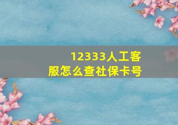 12333人工客服怎么查社保卡号