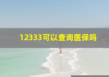 12333可以查询医保吗