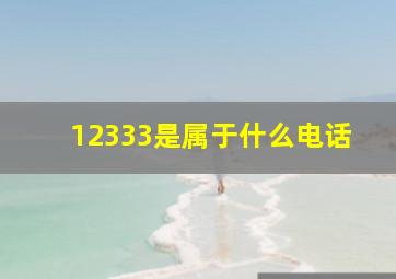 12333是属于什么电话