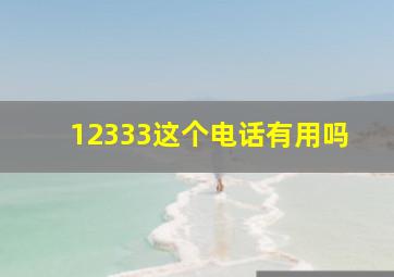 12333这个电话有用吗