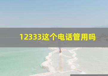 12333这个电话管用吗