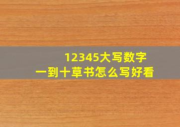 12345大写数字一到十草书怎么写好看