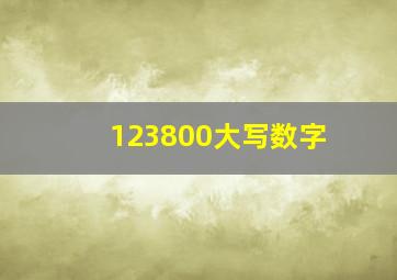 123800大写数字