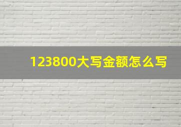 123800大写金额怎么写