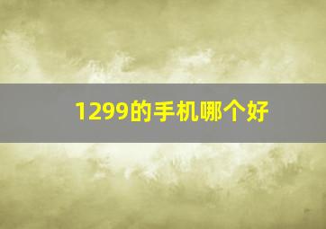 1299的手机哪个好