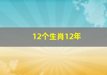 12个生肖12年