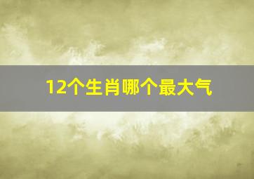 12个生肖哪个最大气