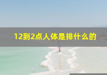 12到2点人体是排什么的