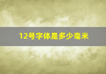 12号字体是多少毫米