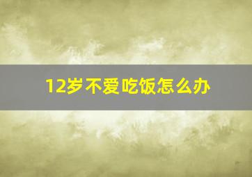 12岁不爱吃饭怎么办