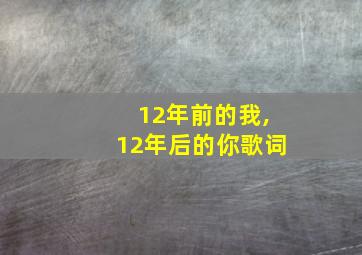 12年前的我,12年后的你歌词