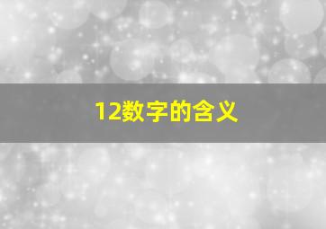 12数字的含义