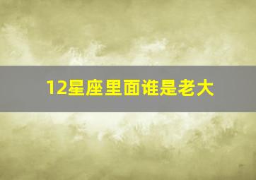 12星座里面谁是老大