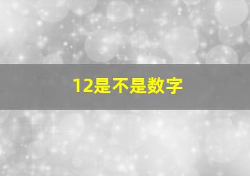 12是不是数字