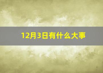 12月3日有什么大事