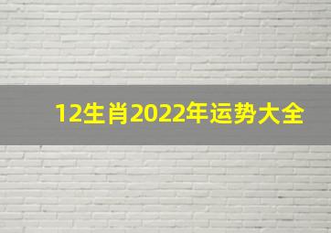 12生肖2022年运势大全