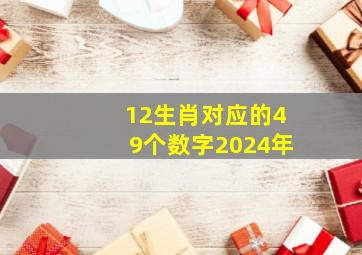 12生肖对应的49个数字2024年