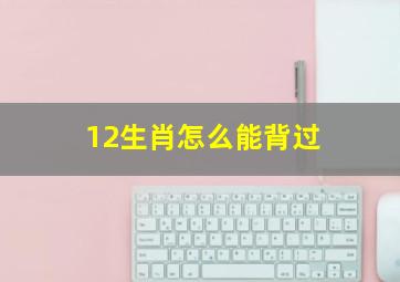 12生肖怎么能背过