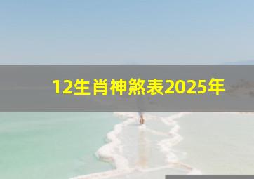 12生肖神煞表2025年