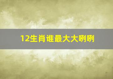 12生肖谁最大大咧咧