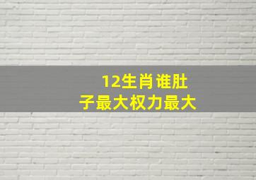 12生肖谁肚子最大权力最大