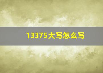 13375大写怎么写