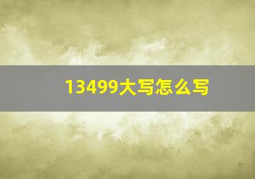 13499大写怎么写