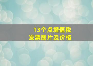 13个点增值税发票图片及价格