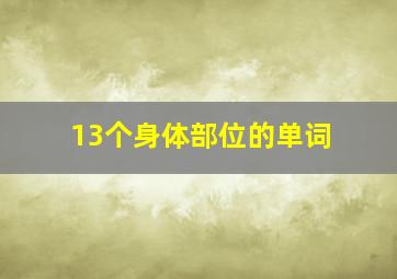 13个身体部位的单词