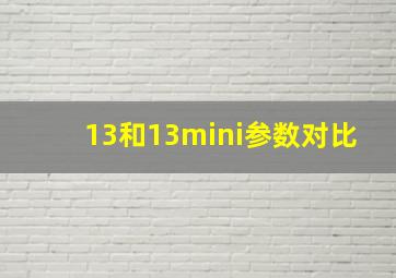 13和13mini参数对比