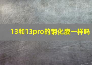 13和13pro的钢化膜一样吗