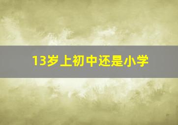 13岁上初中还是小学