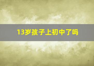 13岁孩子上初中了吗