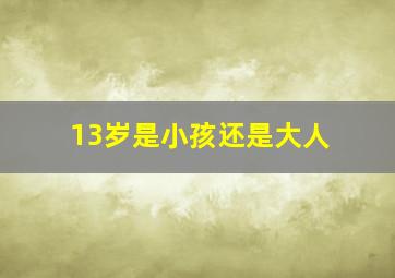 13岁是小孩还是大人