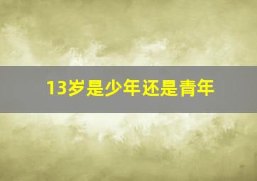 13岁是少年还是青年