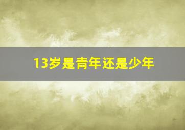 13岁是青年还是少年