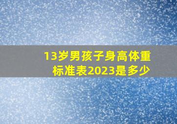 13岁男孩子身高体重标准表2023是多少