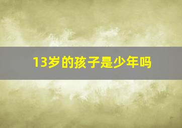 13岁的孩子是少年吗