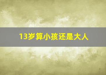 13岁算小孩还是大人