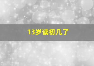 13岁读初几了