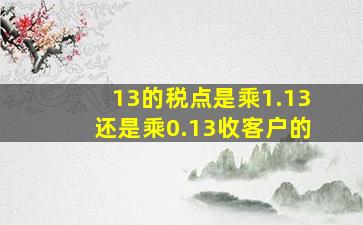 13的税点是乘1.13还是乘0.13收客户的