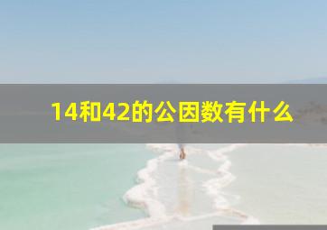 14和42的公因数有什么