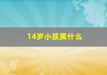 14岁小孩属什么