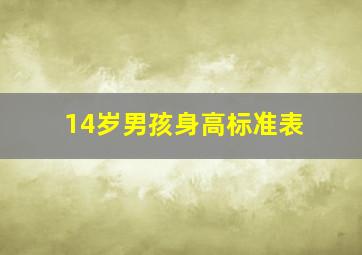 14岁男孩身高标准表