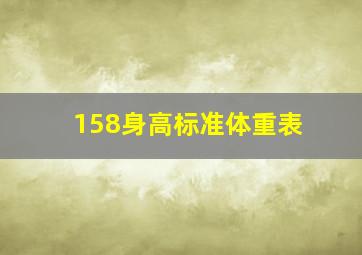 158身高标准体重表