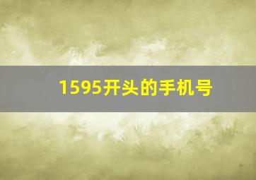 1595开头的手机号