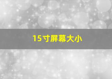 15寸屏幕大小